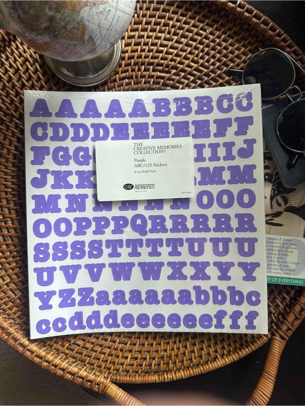 Creative Memories Purple Alphabet Stickers - Bold Style ABC/123 New Sealed